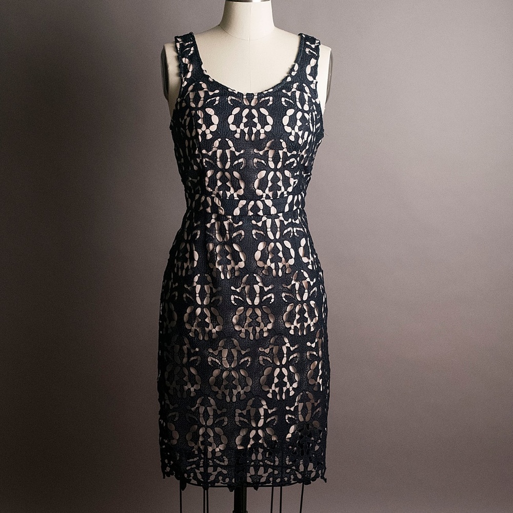 Banana Rebublic Navy Crochet cocktail dress—US6